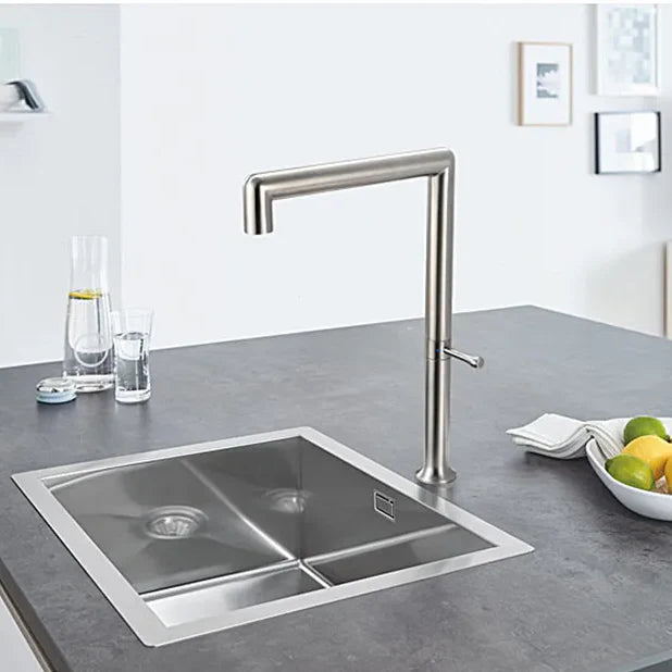 Robinet évier cuisine minimaliste design mitigeur - Argenté