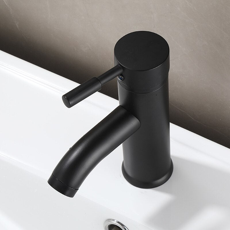Robinet lavabo salle de bain minimaliste mitigeur - Noir mat