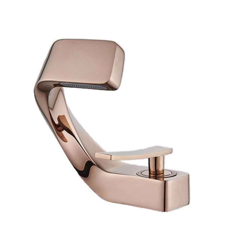 Robinet design incurvé cascade - Doré - Laiton