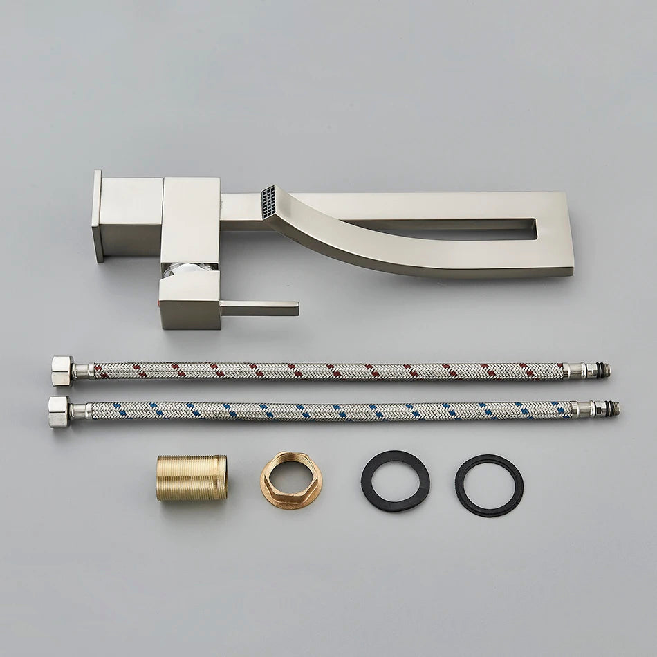 Robinet lavabo salle de bain haut design - Argenté - Laiton