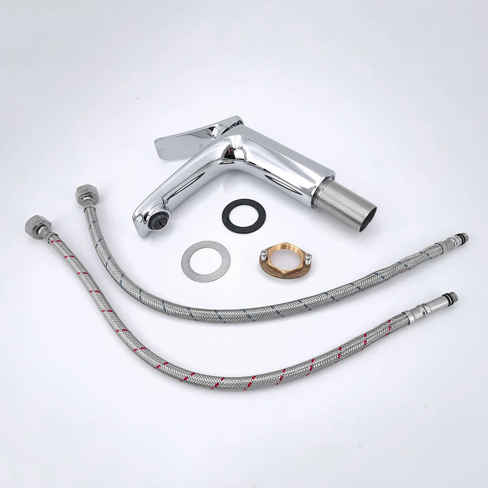 Robinet mitigeur minimaliste lavabo salle de bain - Noir - Laiton