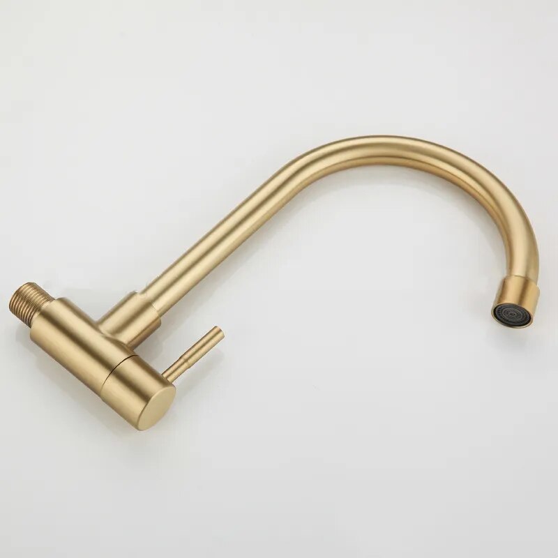 Robinet évier cuisine minimaliste mural encastrable mitigeur - Doré