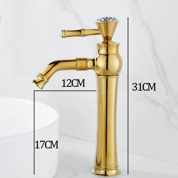 Robinet lavabo salle de bain diamant - Argenté - Laiton