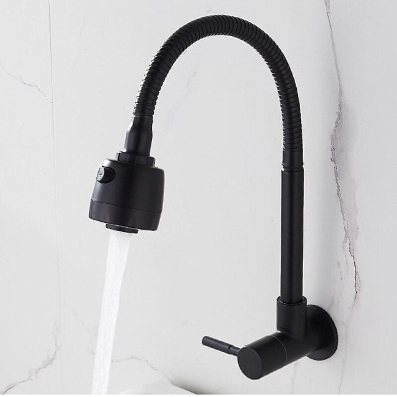 Robinet douchette cuisine évier encastrable - Noir mat