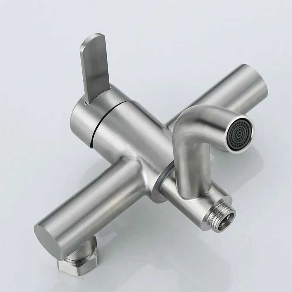 Robinet baignoire salle de bain minimaliste mitigeur - Argenté