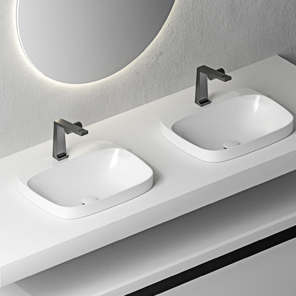 Robinet salle de bain lavabo design contemporain mitigeur - Argenté - Laiton