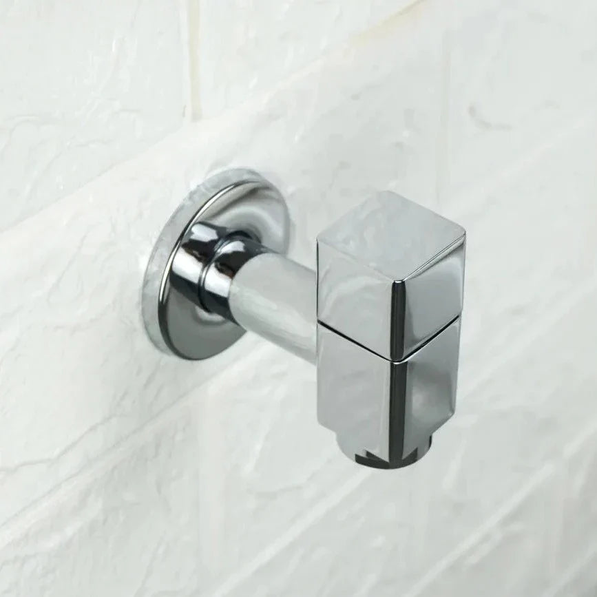 Robinet extérieur de jardin moderne cubique mural - Argenté - Laiton