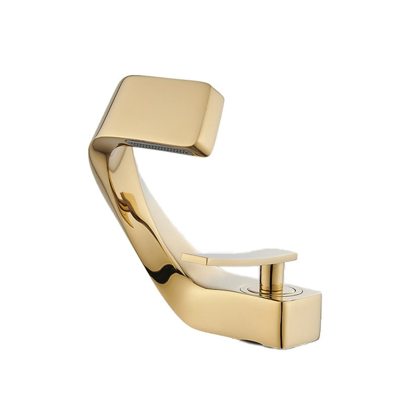 Robinet design incurvé cascade - Doré - Laiton