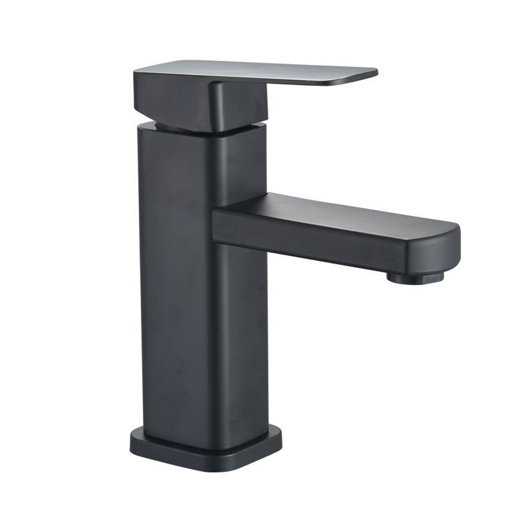 Robinet lavabo salle de bain carré - Noir mat