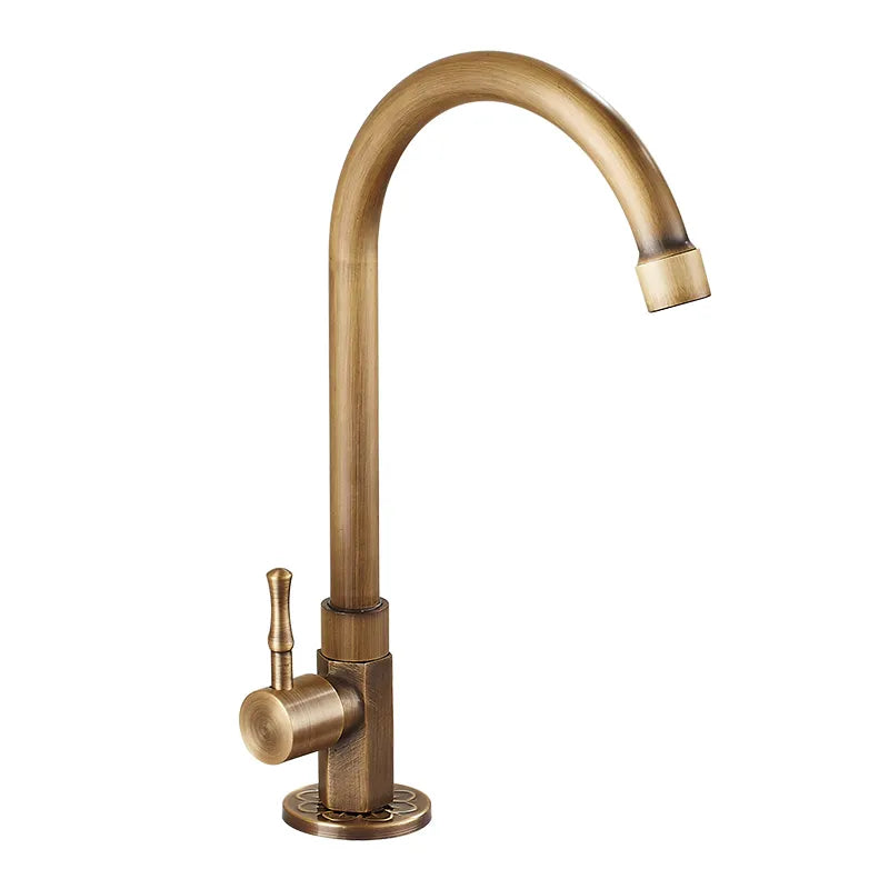 Robinet évier cuisine minimaliste rétro bronze - Doré - Laiton