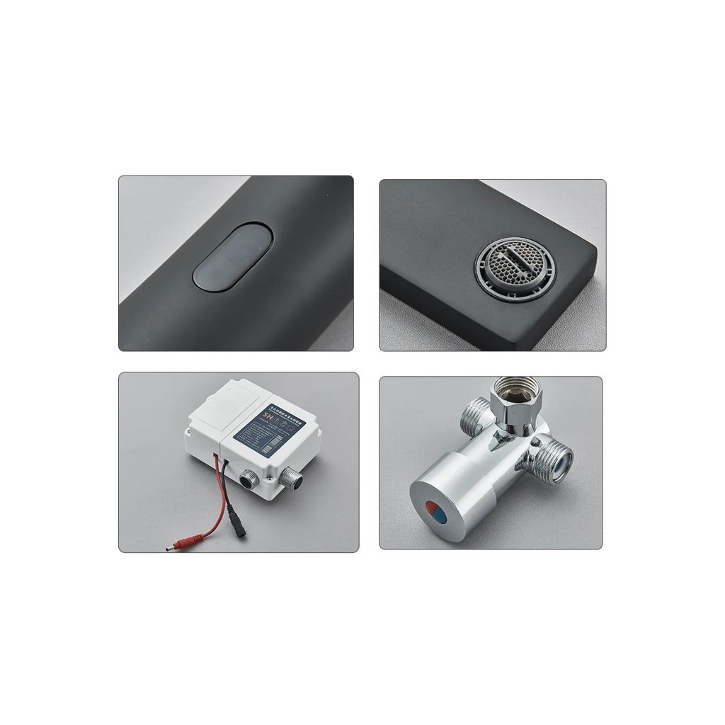 Robinet cuisine évier minimaliste tactile - Noir - Laiton