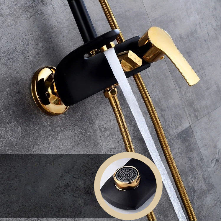 Robinet salle de bain baignoire douche - Noir Doré
