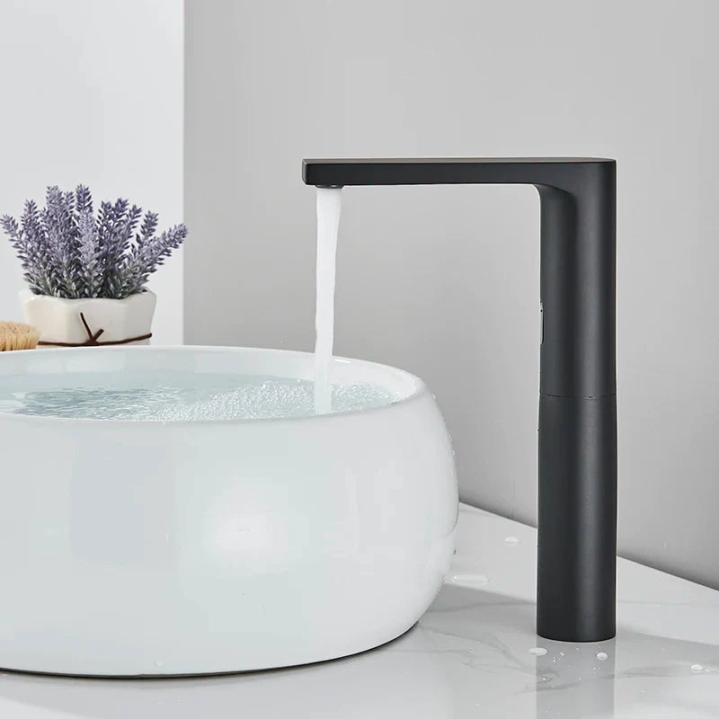 Robinet cuisine évier minimaliste tactile - Noir - Laiton
