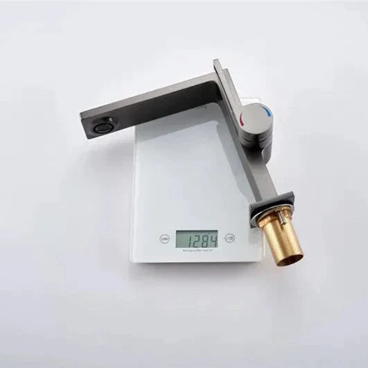 Robinet lavabo salle de bain plat rectangulaire minimaliste - Argenté - Laiton