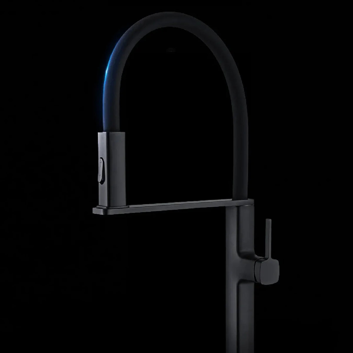 Robinet évier cuisine flexible noir douchette magnétique - Noir - Laiton