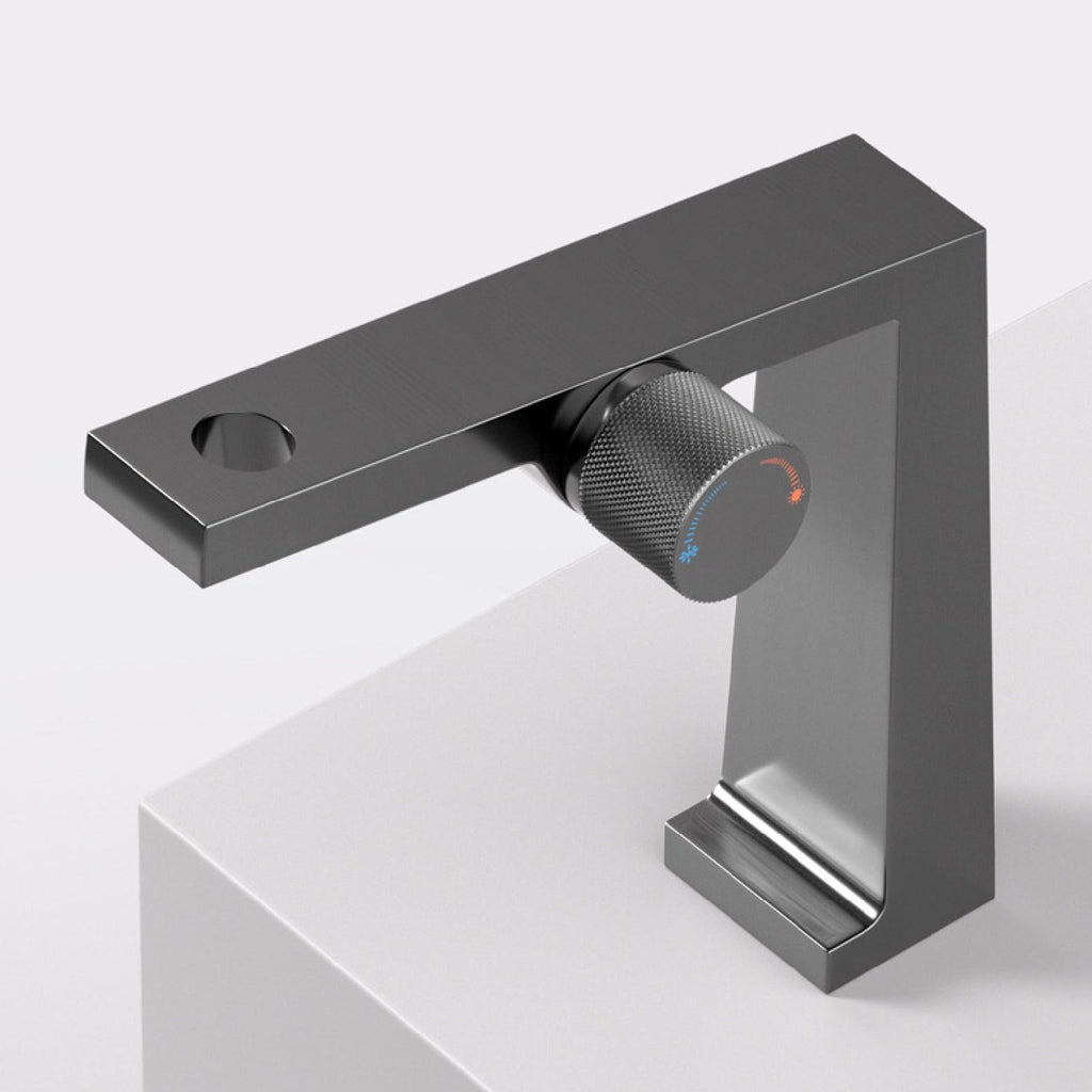 Robinet salle de bain lavabo design contemporain mitigeur - Argenté - Laiton