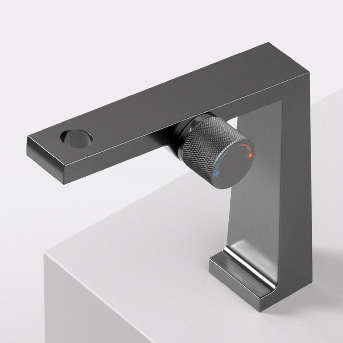 Robinet salle de bain lavabo design contemporain mitigeur - Argenté - Laiton