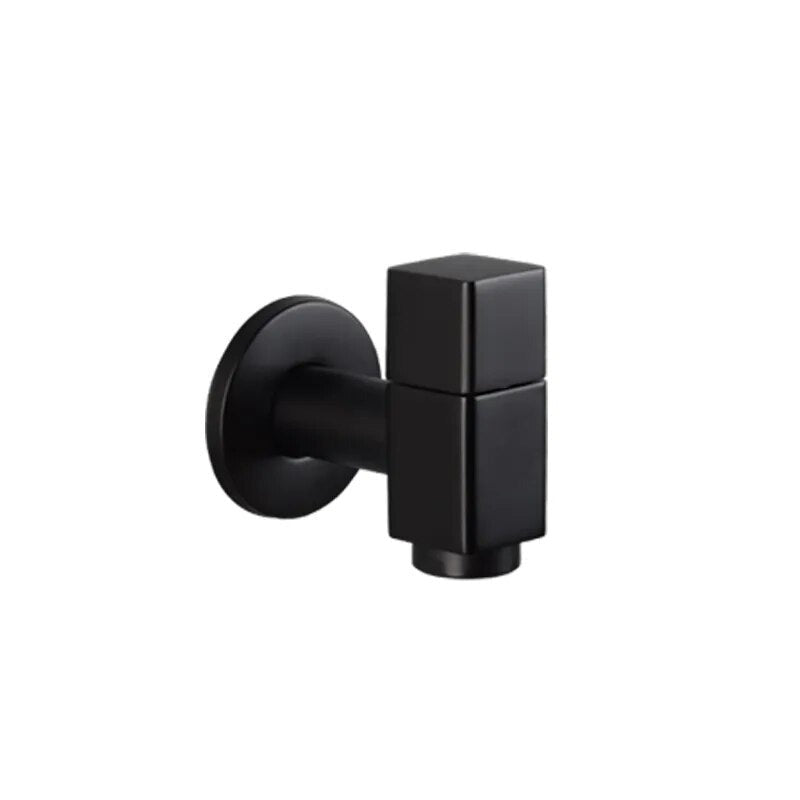 Robinet extérieur de jardin moderne cubique mural - Noir - Laiton