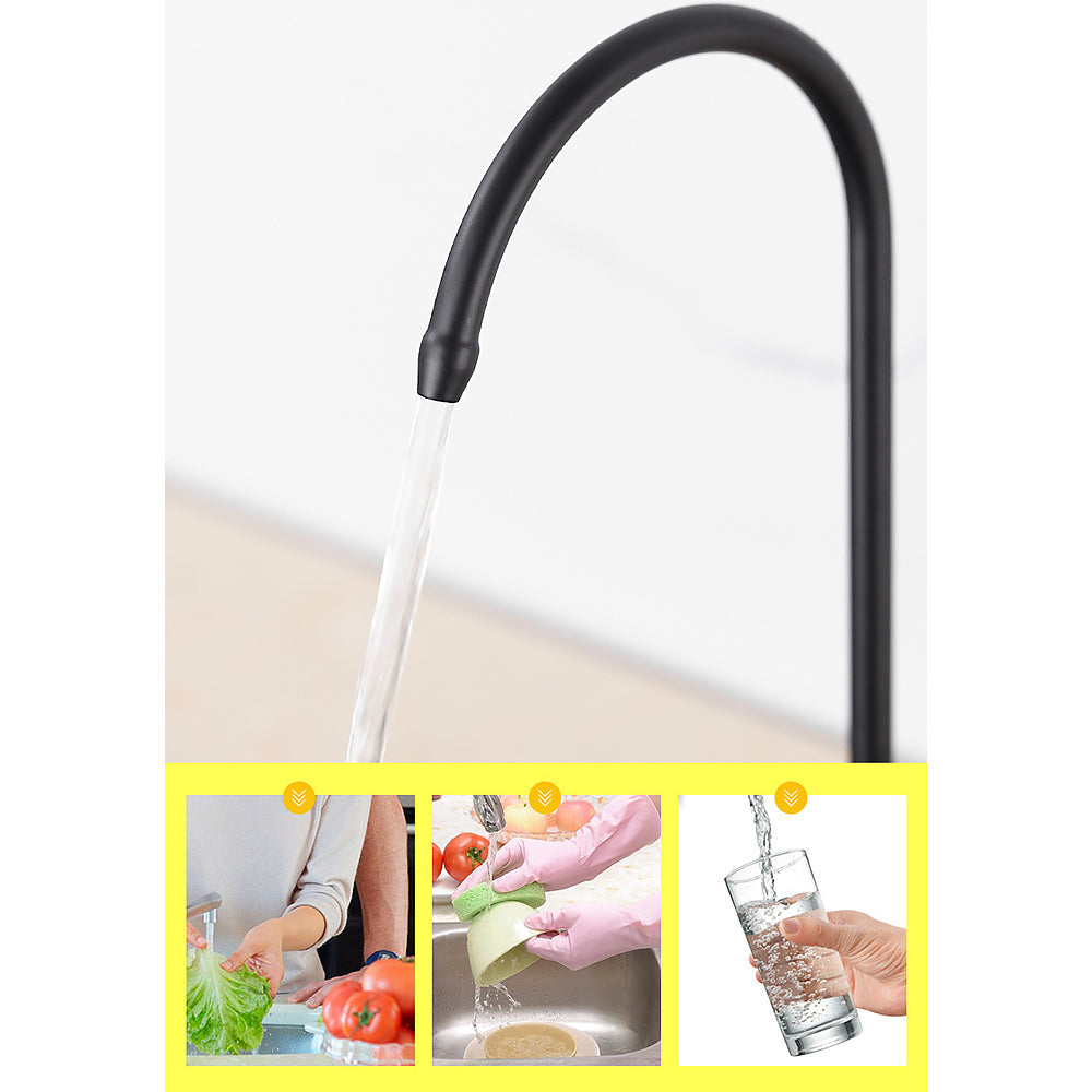 Robinet évier cuisine fin mitigeur - Noir