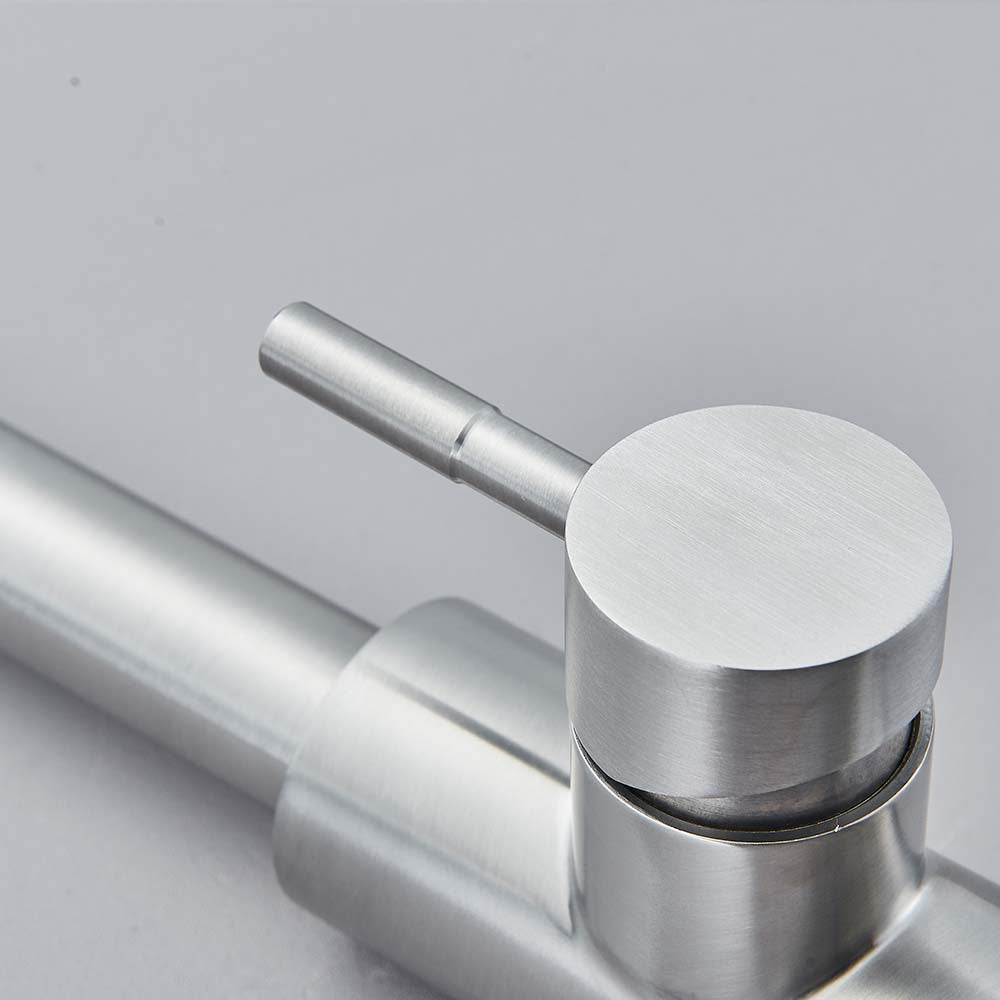 Robinet évier cuisine minimaliste flexible rétractable douchette - Argenté