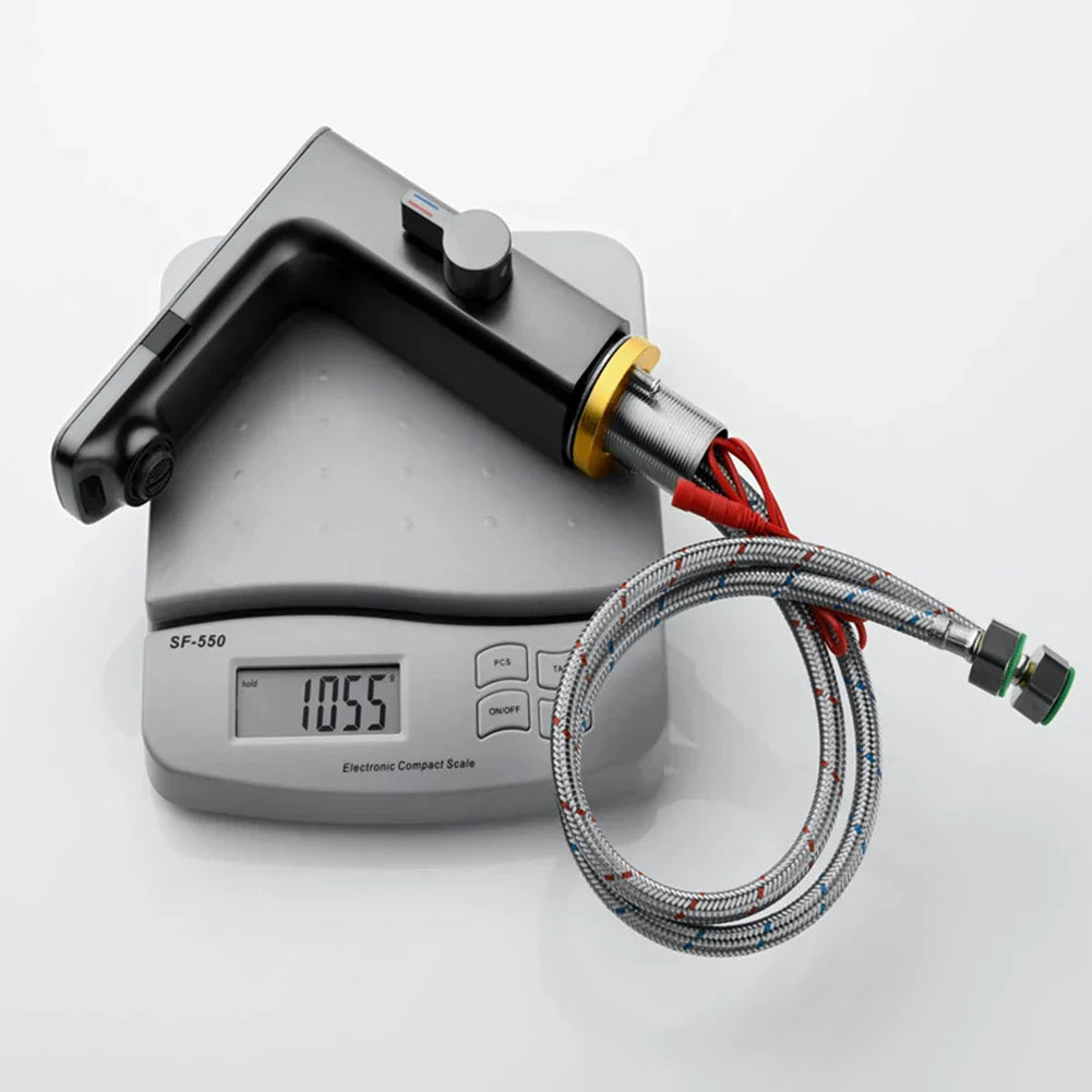 Robinet lavabo tactile affichage thermostatique numérique - Argenté - Laiton