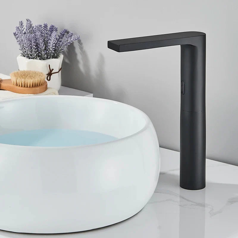 Robinet cuisine évier minimaliste tactile - Noir - Laiton