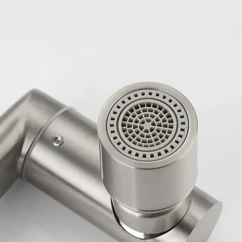 Robinet évier cuisine mural encastrable pivotant mitigeur - Argenté