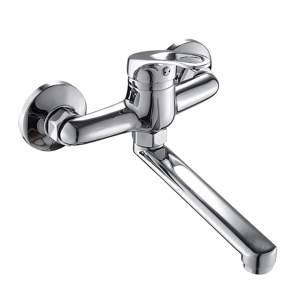 Robinet évier cuisine mitigeur encastrable mural - Argenté - Laiton