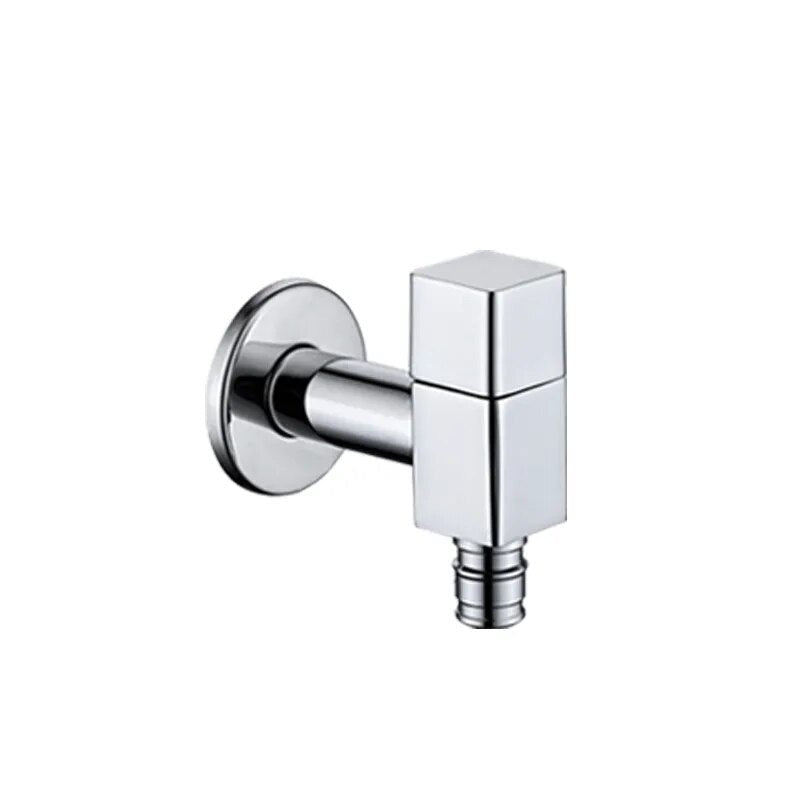 Robinet extérieur de jardin moderne cubique mural - Argenté - Laiton