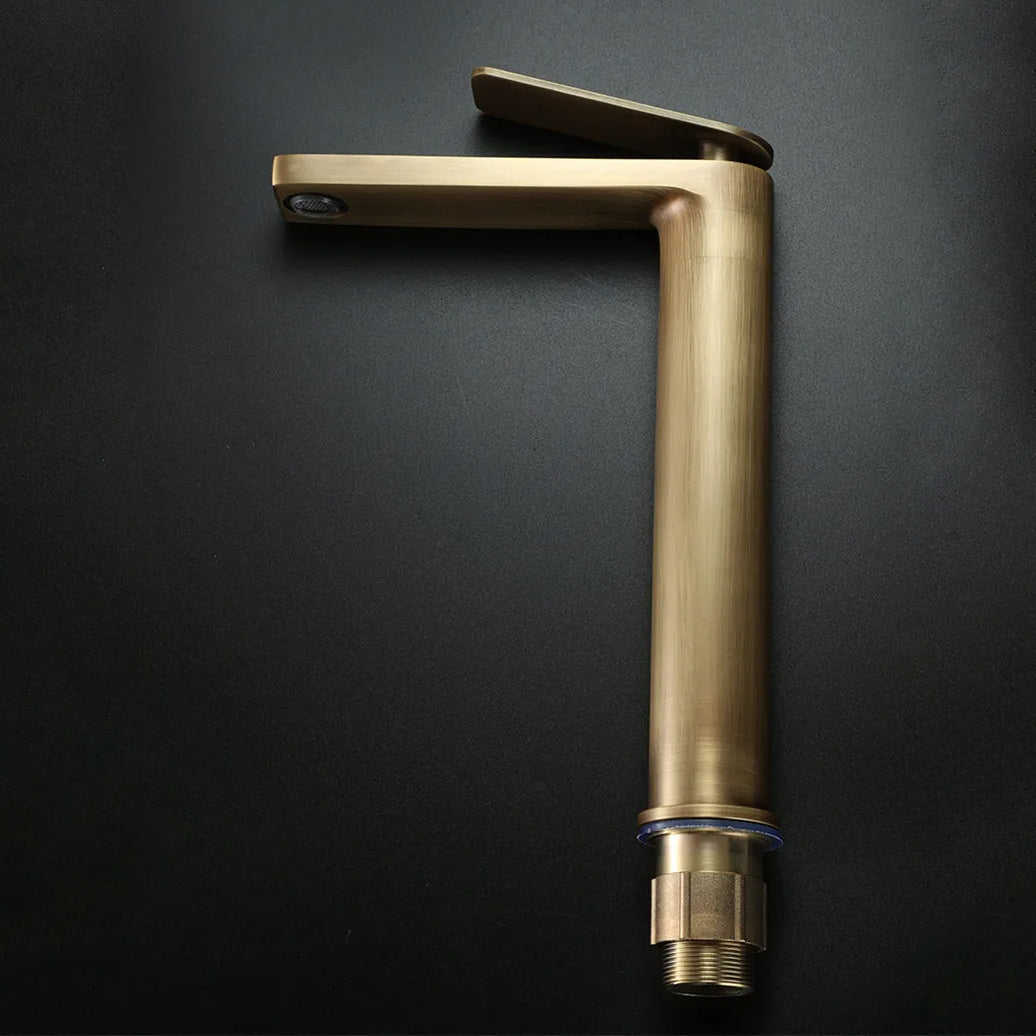 Robinet lavabo salle de bain haut minimaliste - Doré - Laiton