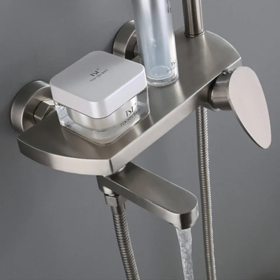 Robinet baignoire minimaliste douchette - Argenté - Laiton