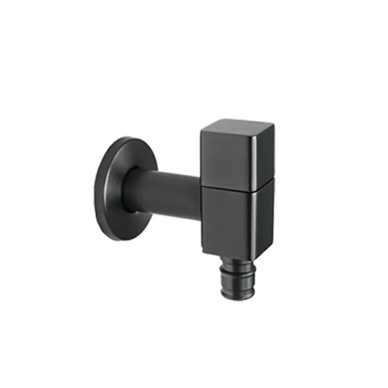 Robinet extérieur de jardin moderne cubique mural - Argenté - Laiton