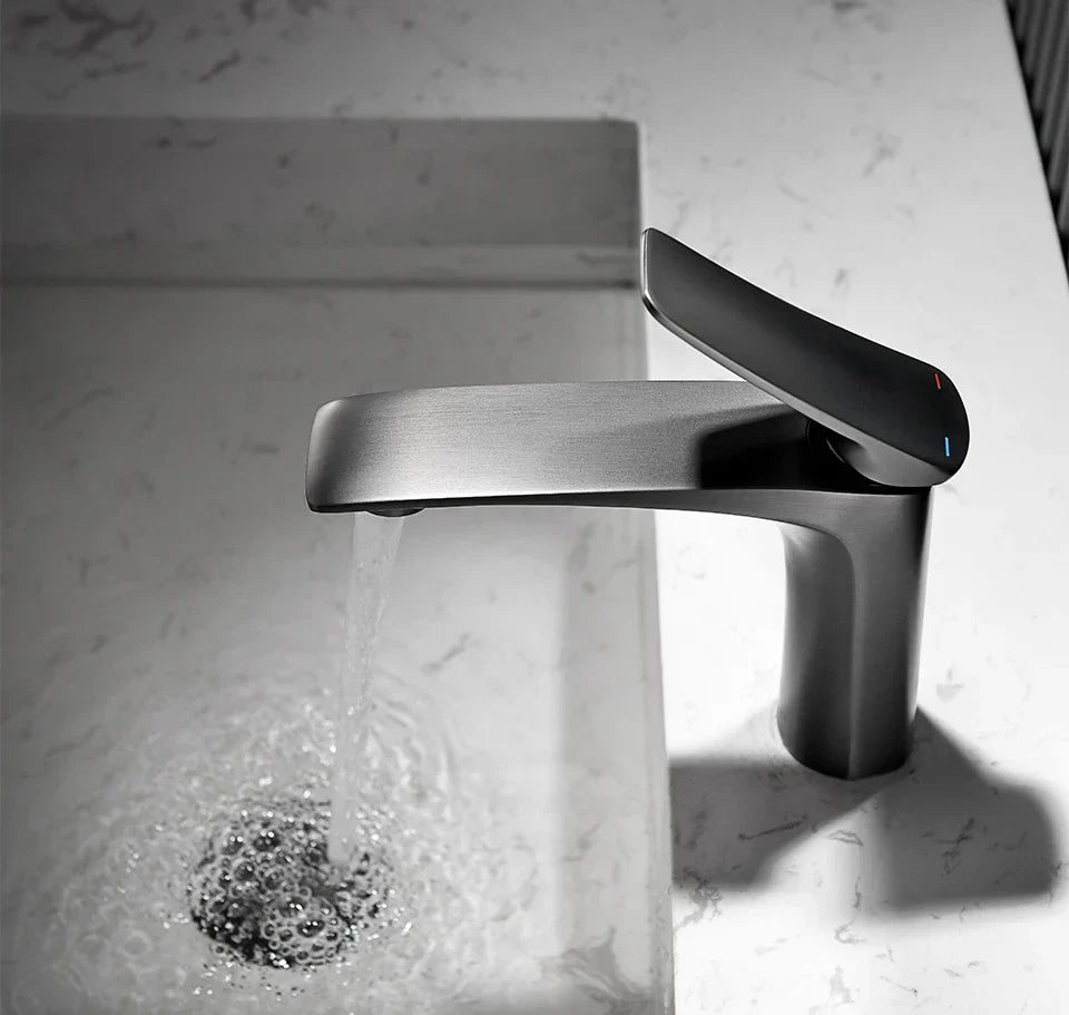 Robinet mitigeur minimaliste lavabo salle de bain - Argenté - Laiton