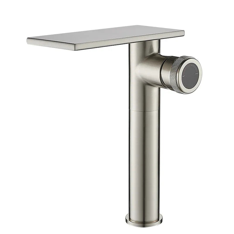 Robinet moderne bec plat mitigeur - Argenté - Laiton