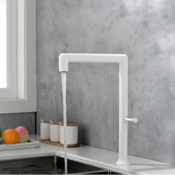 Robinet évier cuisine minimaliste design mitigeur - Blanc