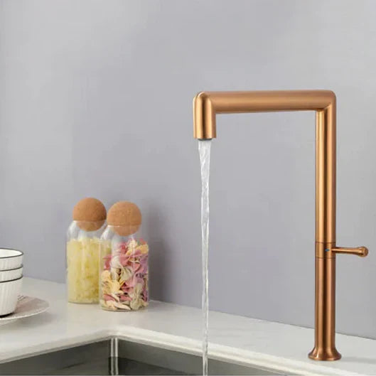 Robinet évier cuisine minimaliste design mitigeur - Doré