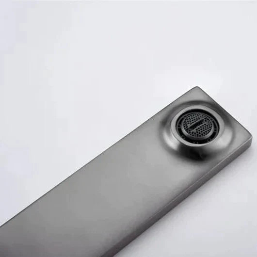 Robinet lavabo salle de bain plat rectangulaire minimaliste - Argenté - Laiton