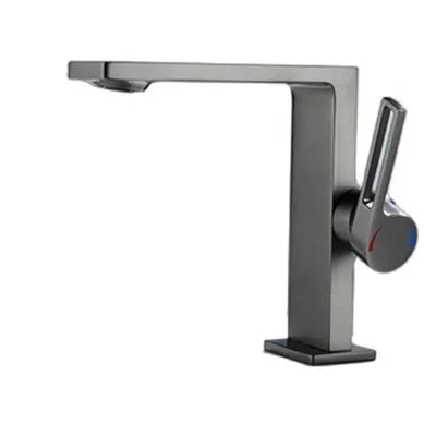 Robinet lavabo salle de bain plat rectangulaire minimaliste - Argenté - Laiton