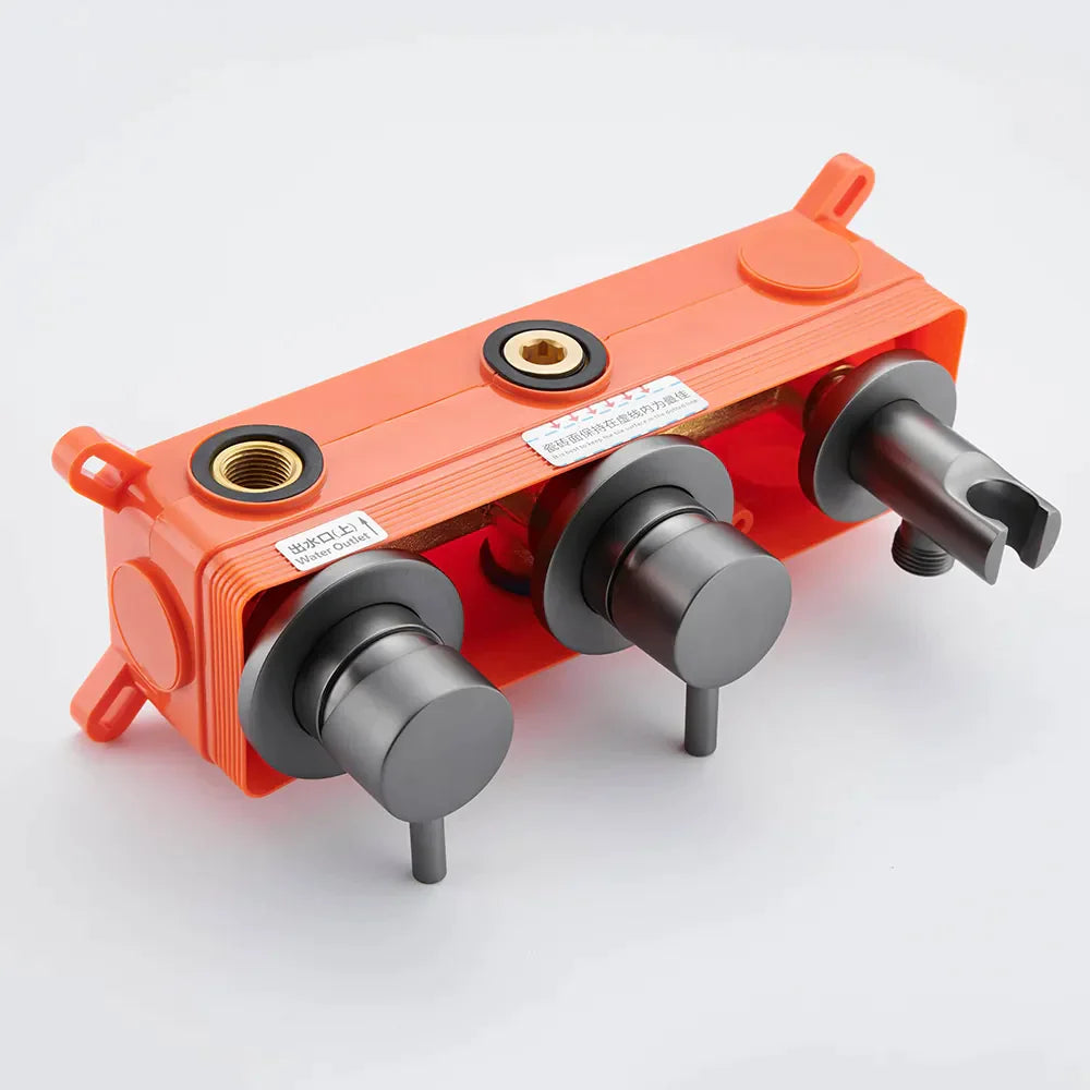 Robinet baignoire salle de bain mural encastrable douchette - Argenté - Laiton