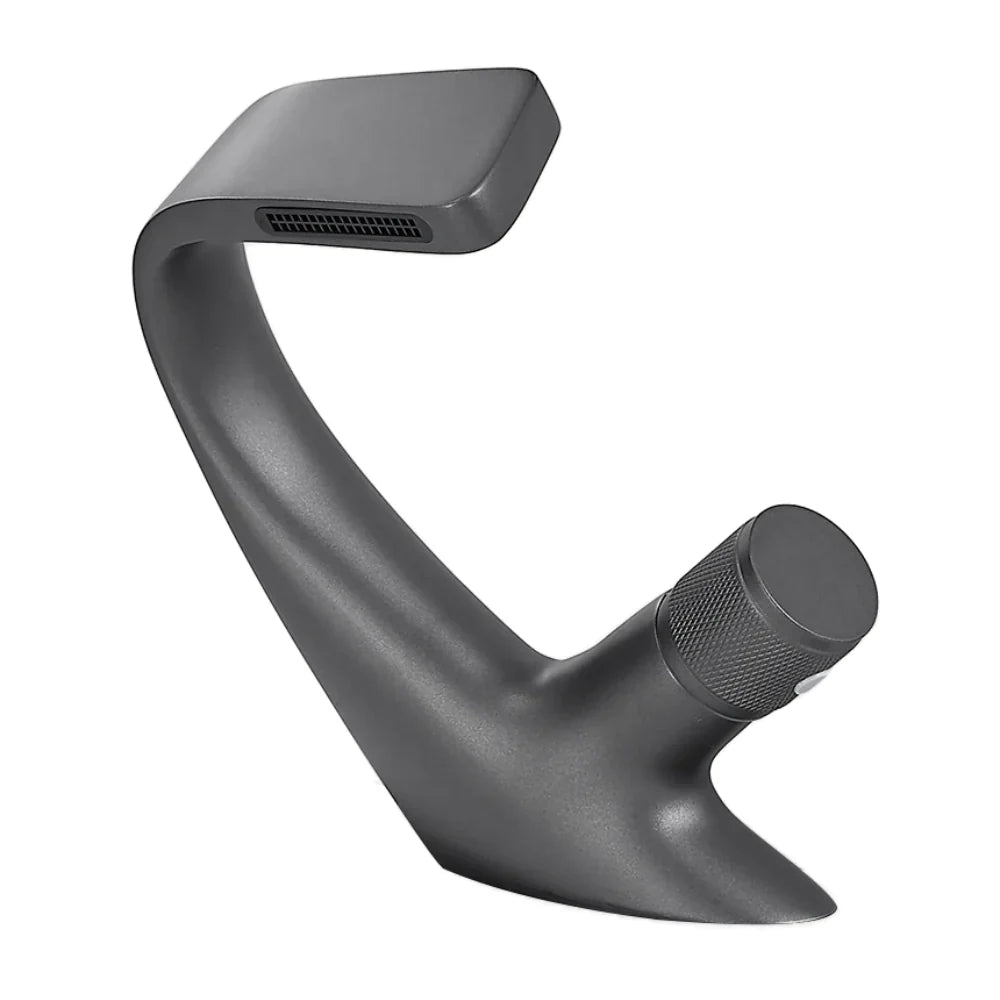 Robinet lavabo salle de bain incurvé mitigeur molette - Argenté - Laiton