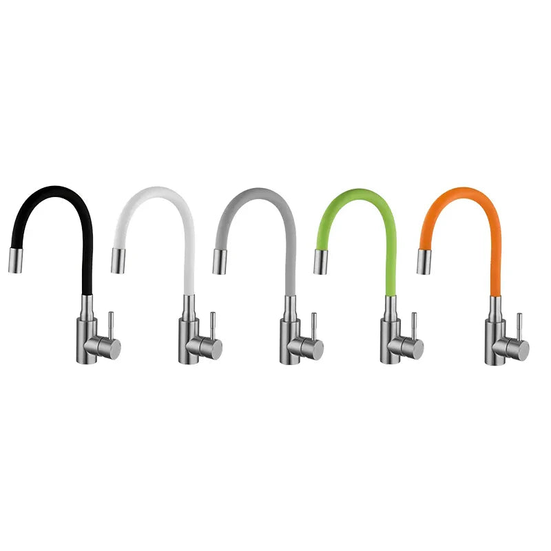 Robinet évier cuisine flexible coloré mitigeur - Argenté