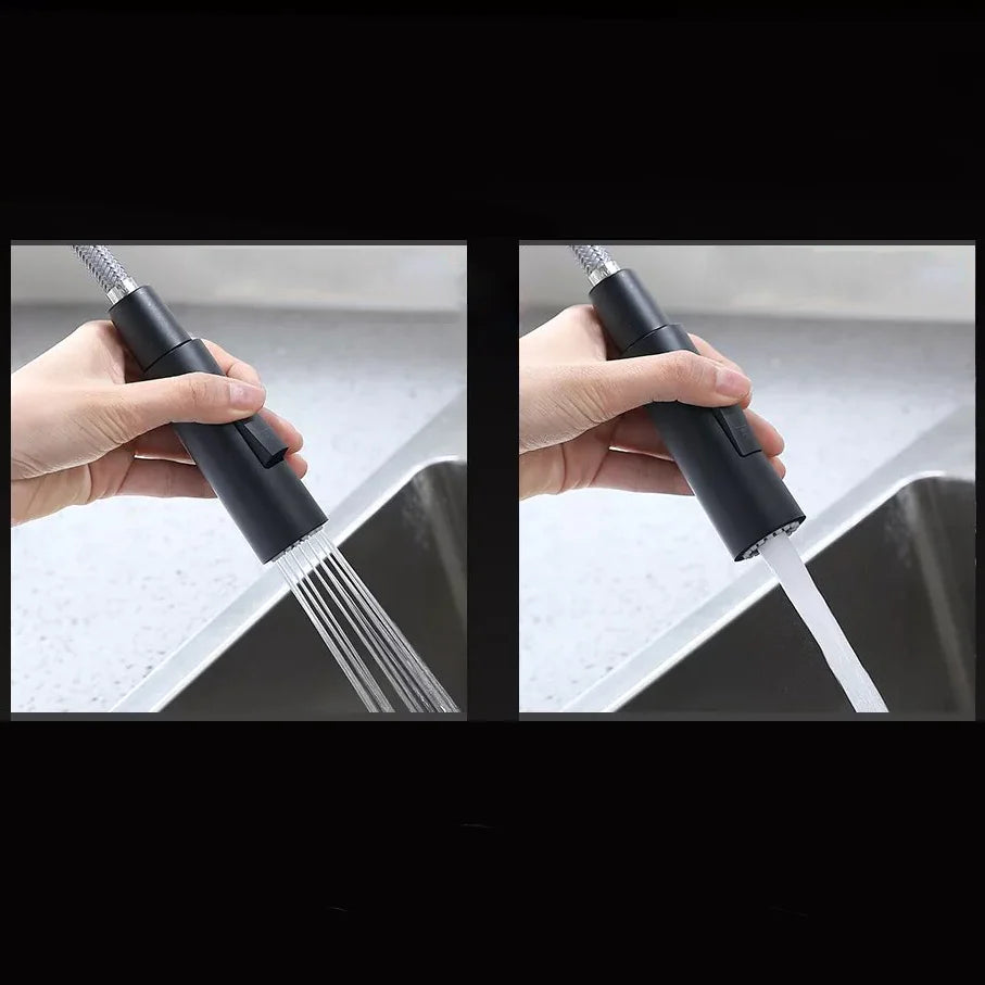 Robinet évier cuisine design mitigeur tactile pivotant - Noir