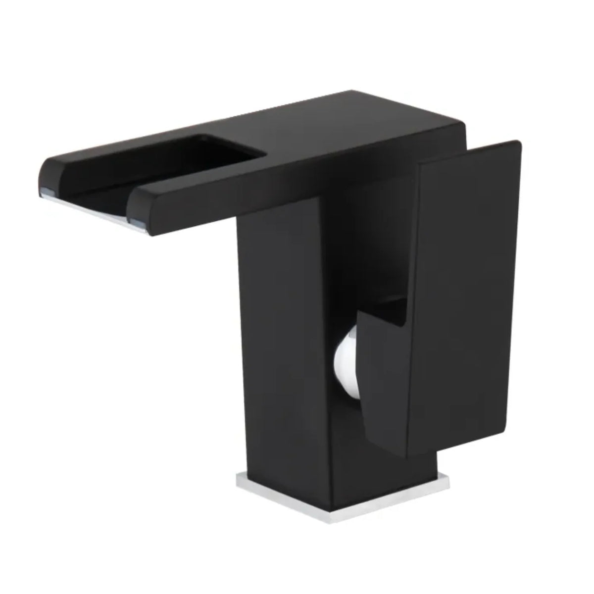 Robinet lavabo salle de bain design cascade led température - Noir