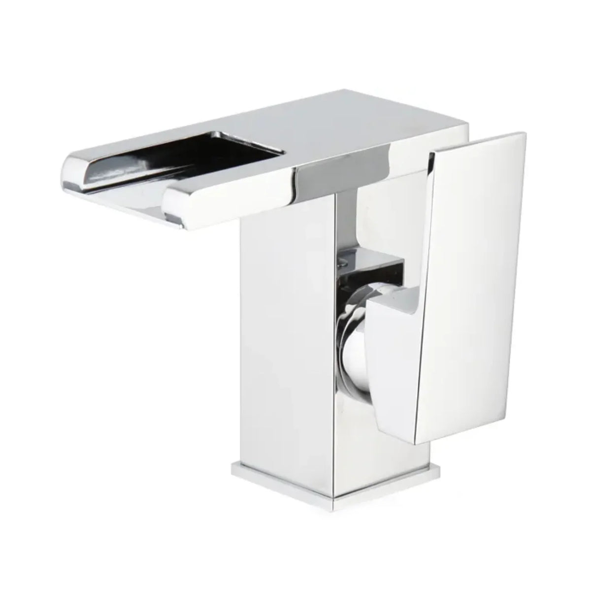 Robinet lavabo salle de bain design cascade led température - Argenté