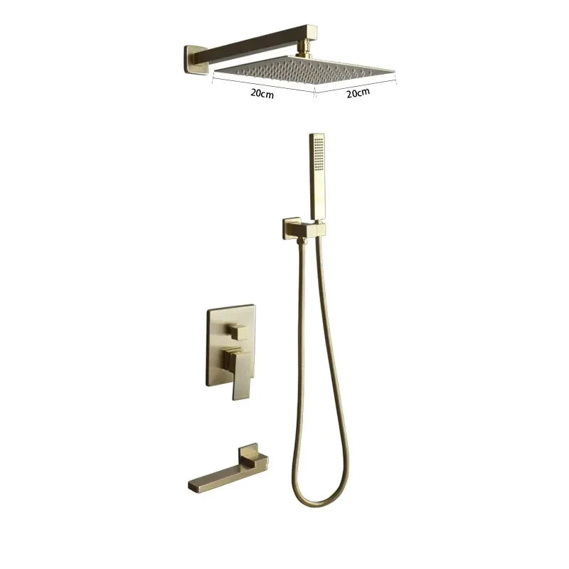 Robinet baignoire salle de bain colonne de douche douchette - Doré - Laiton