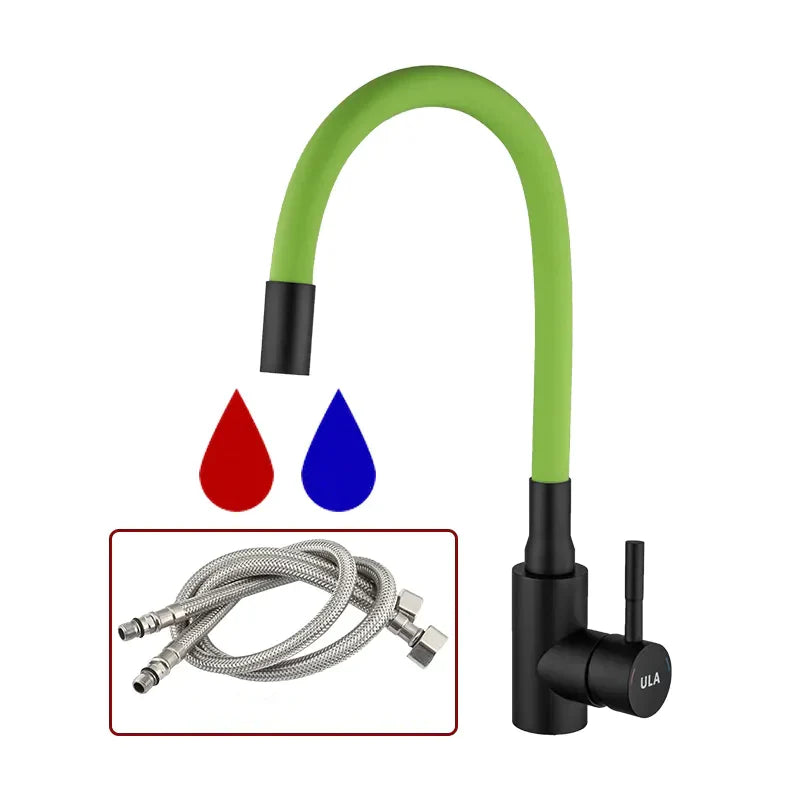 Robinet évier cuisine flexible coloré mitigeur - Noir