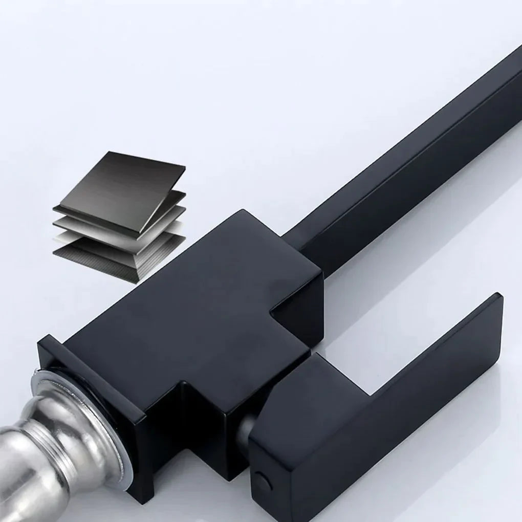 Robinet évier cuisine plat fin mitigeur rectangulaire - Noir - Laiton