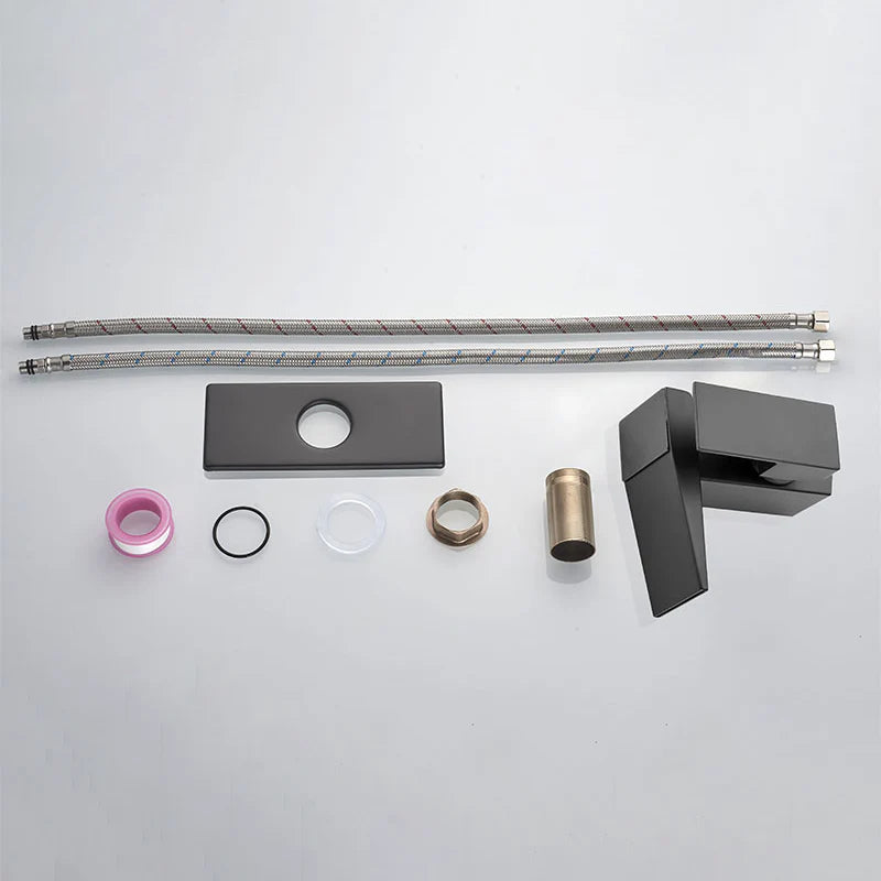 Robinet salle de bain lavabo thermostatique affichage numérique - Noir - Laiton