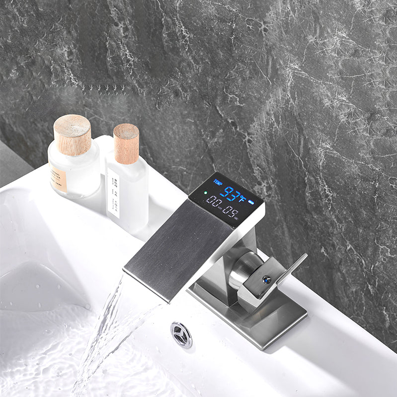 Robinet salle de bain lavabo thermostatique affichage numérique - Argenté - Laiton