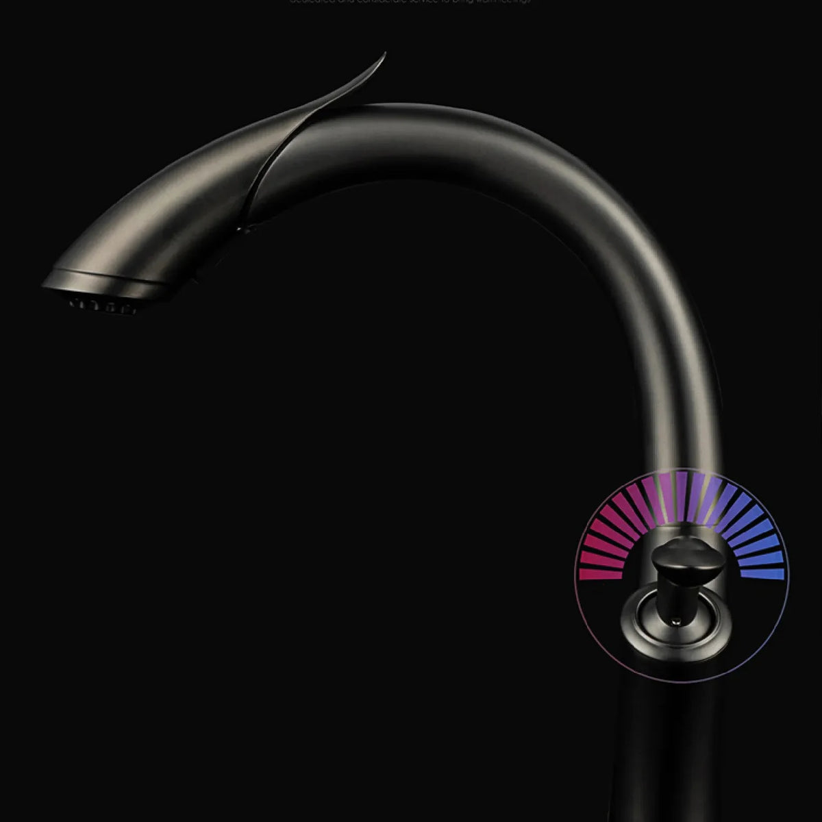 Robinet évier cuisine design flexible douchette - Noir - Laiton